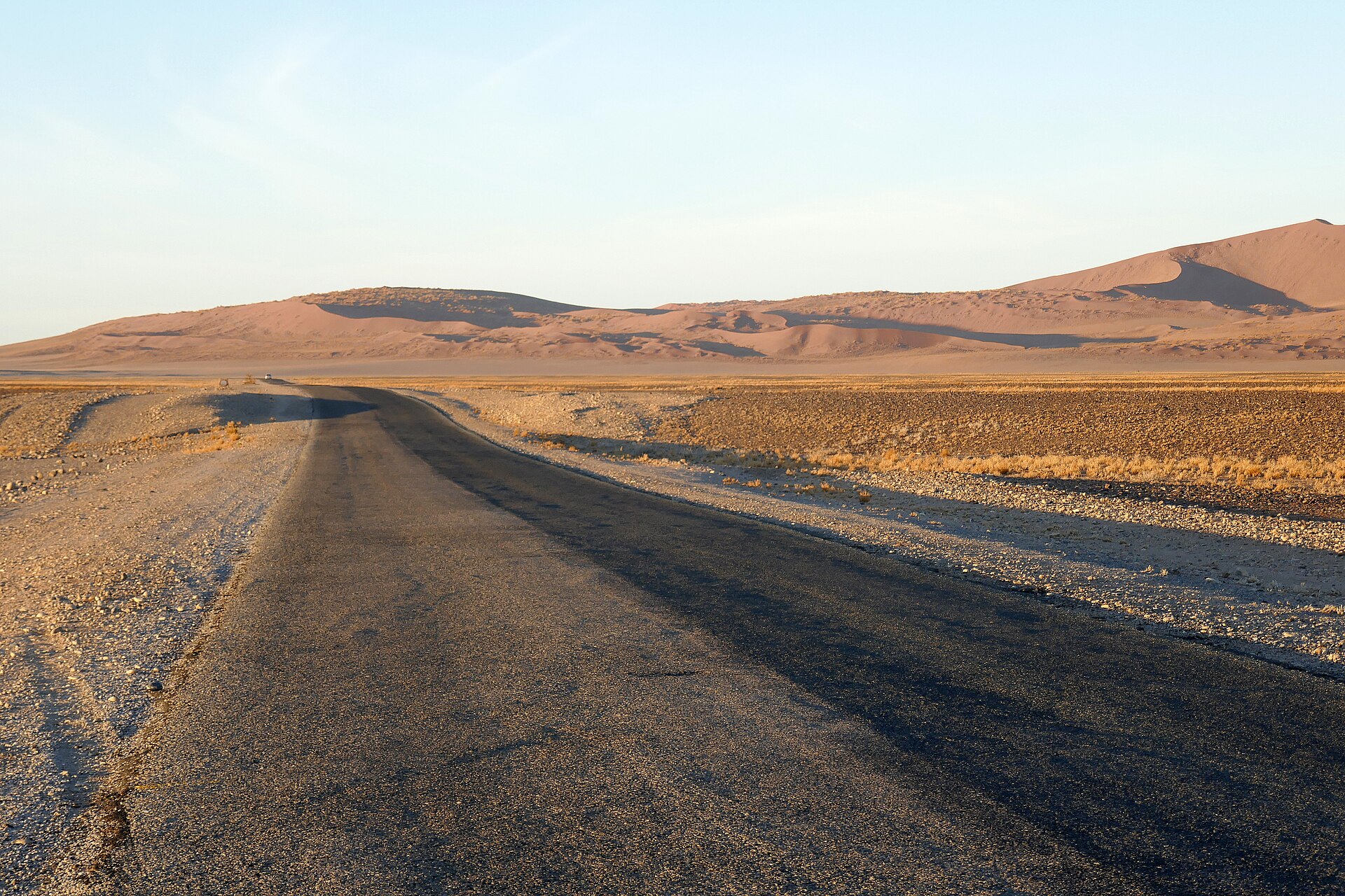 Road journey through Namibia's open landscape