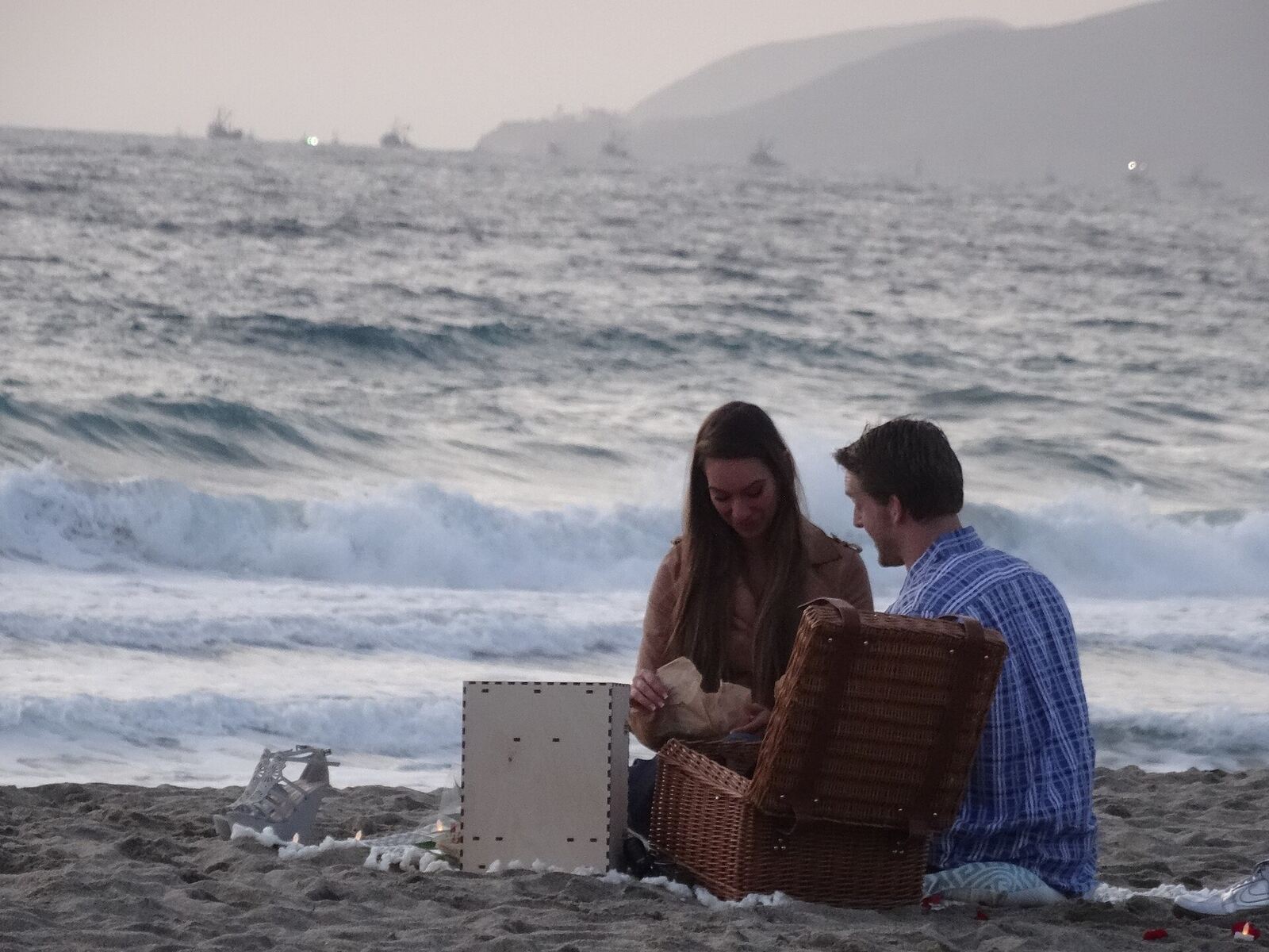 Private romantic proposal or celebration setting