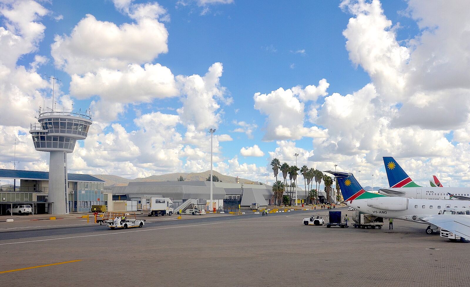 Airport arrival setting in Windhoek, Namibia