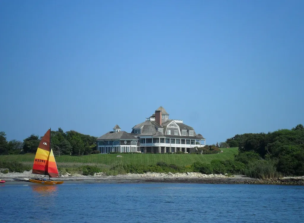 Catamaran or sailing cruise on coastal water