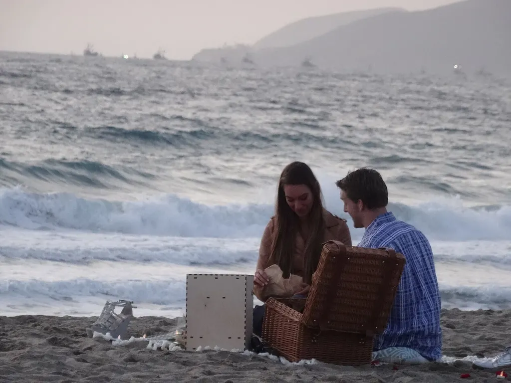 Private romantic proposal or celebration setting