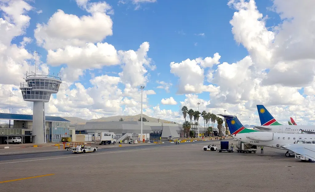 Airport arrival setting in Windhoek, Namibia