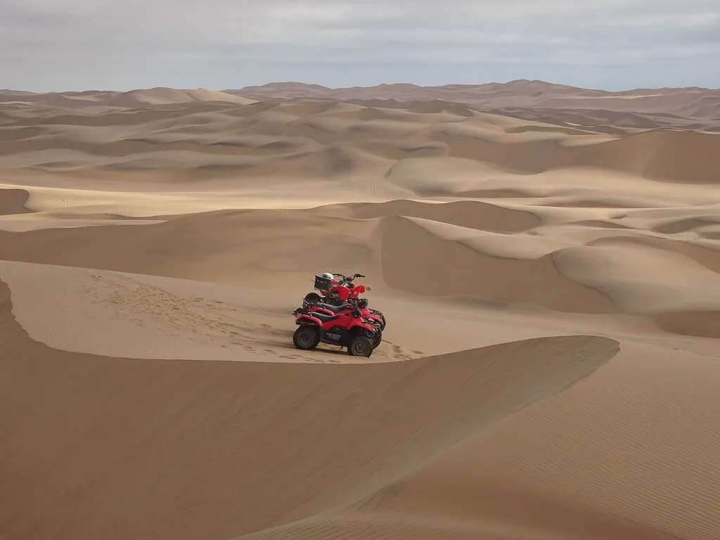 Guided quad-bike activity on desert dunes