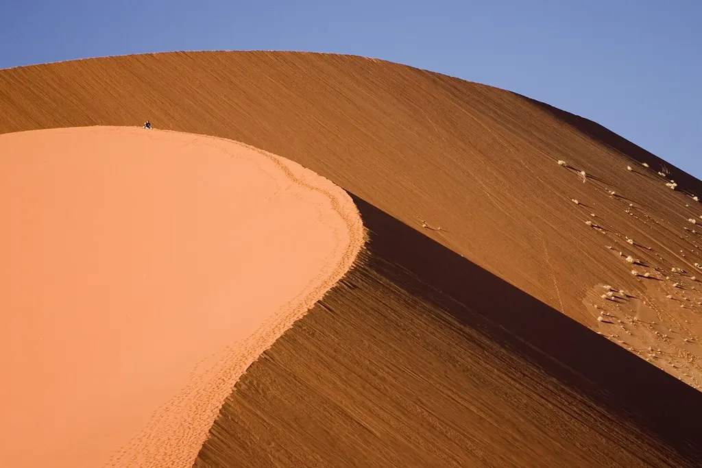 Red dunes and desert landscape in the Sossusvlei area of Namibia