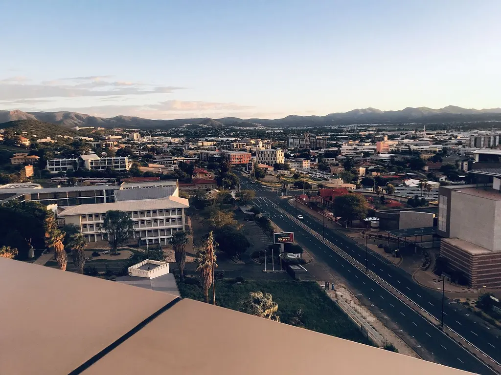 Windhoek cityscape and architecture in Namibia