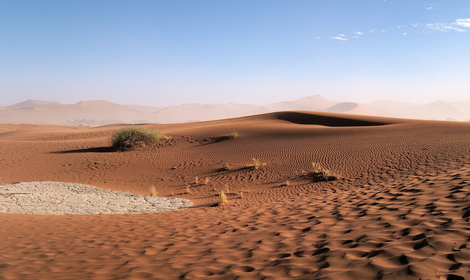 Red dunes and desert landscape in the Sossusvlei area of Namibia